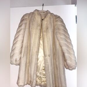 Jordache Vintage Faux Fur Ivory Coat